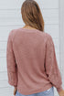 Bishop Sleeve V-Neck Drop Shoulder Button Front Knit Cardigan Sweater